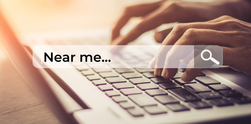 A customer searching for service businesses near them