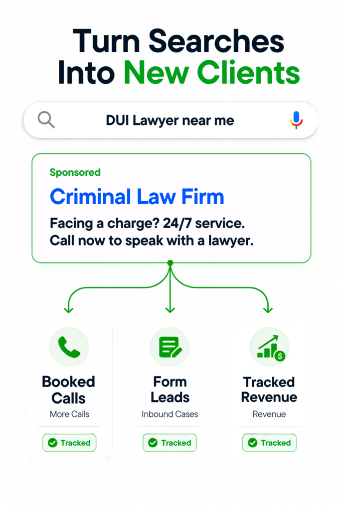 An example of a mock Google Ad listing for a lawyer