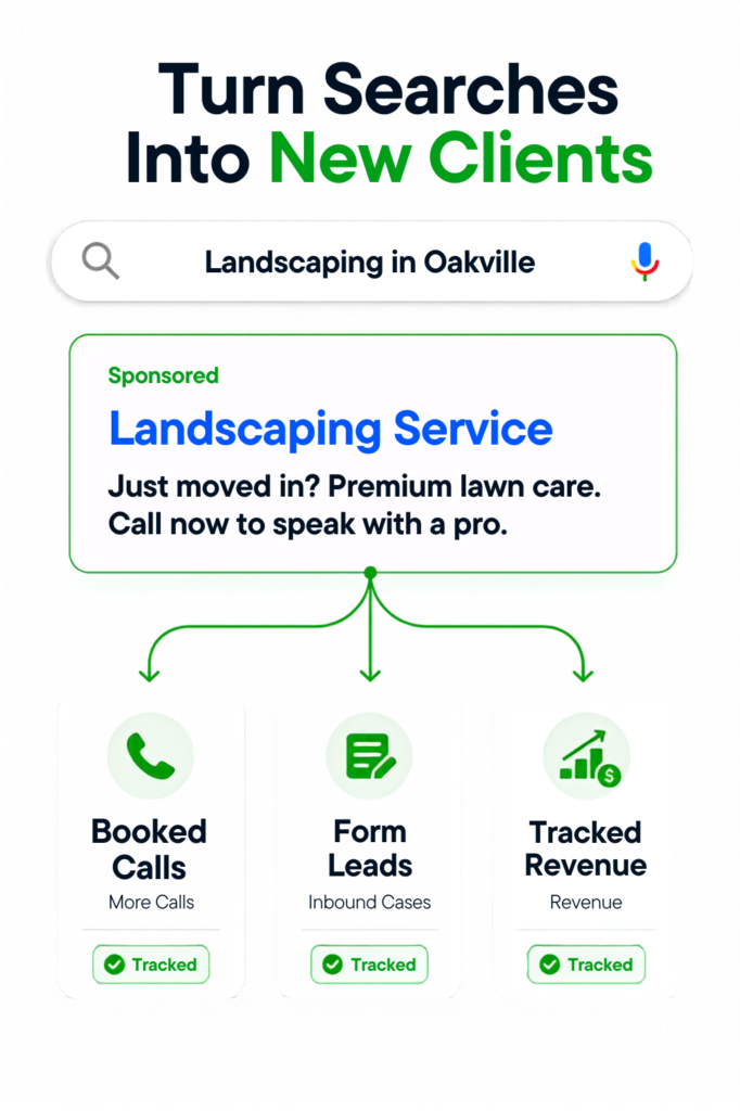 Sample ad for an Oakville landscaping company