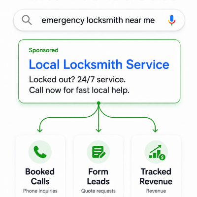 An example of a mock Google Ad listing