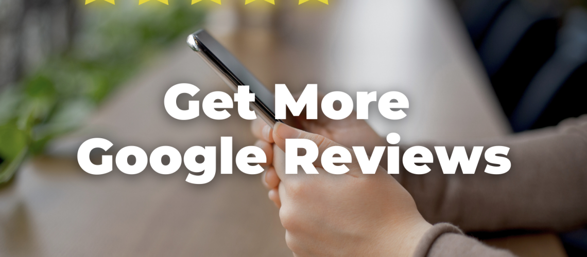 A customer leaving a 5-star review on their phone